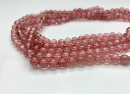 4mm 6mm 8mm 10mm Natural Color Smooth Round Strawberry Quartz Gemstone Beads Natural Pink Strawberry Quartz Loose Beads #2372