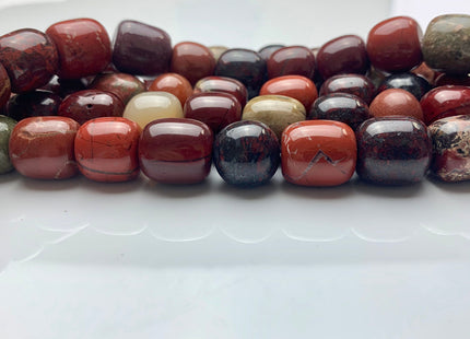Natural Multi Color Red Green Jasper Gemstone Beads Drum Shape Size Approx. 16-18 mm Genuine Jumbo Size Gemstone Loose Beads #2479