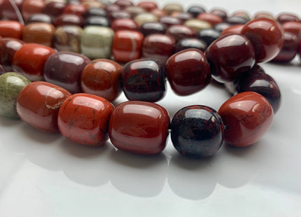 Natural Multi Color Red Green Jasper Gemstone Beads Drum Shape Size Approx. 16-18 mm Genuine Jumbo Size Gemstone Loose Beads #2479