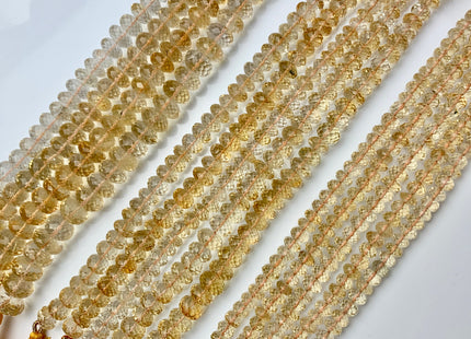 6mm 8mm 10mm 13mm AAA 100% Natural Faceted Rondelle Honey Citrine Gemstone Beads Top Quality Natural Citrine Beads 9 Inches Strand # 2484