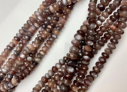 6mm 8mm 9mm AAA Gorgeous 100% Natural Chocolate Moonstone Faceted Rondelle Gemstone Beads Top Quality Moonstone Beads 8 Inches Strand # 2480
