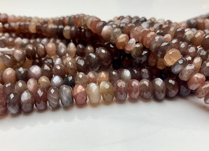 6mm 8mm 9mm AAA Gorgeous 100% Natural Chocolate Moonstone Faceted Rondelle Gemstone Beads Top Quality Moonstone Beads 8 Inches Strand # 2480