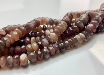 6mm 8mm 9mm AAA Gorgeous 100% Natural Chocolate Moonstone Faceted Rondelle Gemstone Beads Top Quality Moonstone Beads 8 Inches Strand # 2480