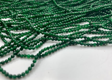 3 mm Faceted Round Tiny Green Onyx Gemstone 13 Inches Strand #2496