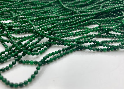 3 mm Faceted Round Tiny Green Onyx Gemstone 13 Inches Strand #2496