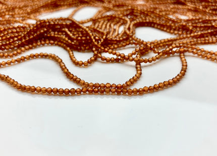 BEST DEAL 2-2.5 mm AAA Faceted Round Tiny Spessartite Garnet Gemstone Beads Genuine Natural Garnet Loose Beads 13 Inches Strand #2500