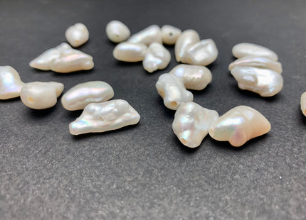 One Piece 11x15-20 mm AAA Large Hole Natural White Biwa Stick Pearl Beads Hole Size 2.2 mm Genuine High Luster Large Hole Biwa Pearl #1673