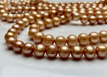 9 - 10 mm AA Gold Champagne Potato Freshwater Pearl Beads Genuine Champagne Freshwater Pearls Gold Freshwater Pearl Beads #136