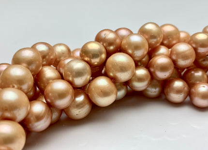9 - 10 mm AA Gold Champagne Potato Freshwater Pearl Beads Genuine Champagne Freshwater Pearls Gold Freshwater Pearl Beads #136