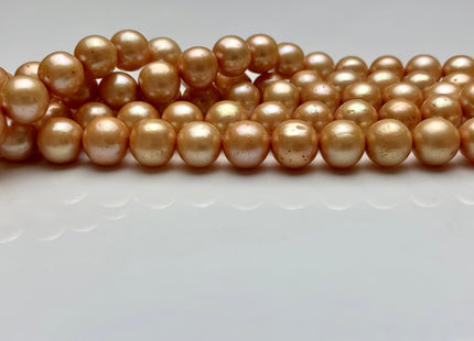 9 - 10 mm AA Gold Champagne Potato Freshwater Pearl Beads Genuine Champagne Freshwater Pearls Gold Freshwater Pearl Beads #136