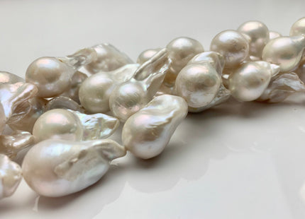 15x20-17x30 mm AA Natural White Freshwater Baroque Pearl Beads Genuine High Luster And Quality Natural White Baroque Pearls #1683