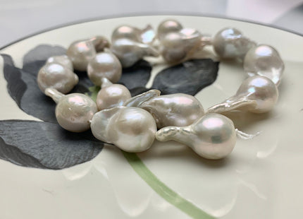 15x20-17x30 mm AA Natural White Freshwater Baroque Pearl Beads Genuine High Luster And Quality Natural White Baroque Pearls #1683