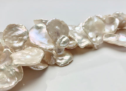 23-28 mm AAA High Luster Natural White HUGE Keshi Paddle Freshwater Pearl Beads Top Drilled Natural White CornFlake Keshi Pearls #1686