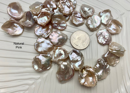 20-25 mm AAA HUGE High Luster Natural Pink Mauve Seaweed Keshi Freshwater Pearl Beads Top Drilled Natural Color CornFlake Keshi Pearl #1687