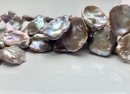 20-25 mm AAA HUGE High Luster Natural Pink Mauve Seaweed Keshi Freshwater Pearl Beads Top Drilled Natural Color CornFlake Keshi Pearl #1687