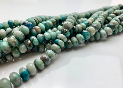 7mm 8mm 9mm AAA Top Quality 100% Natural Faceted Rondelle Chrysocolla Gemstone Beads Genuine Chrysocolla Loose Beads 8 Inches Strand #2516