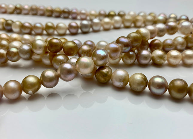 8 - 9 mm Natural Seaweed Color Potato Freshwater Pearl Beads Genuine Natural Color Freshwater Potato Pearls #88