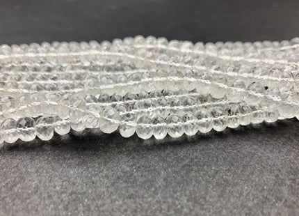 6mm 7mm 8mm AAA Top Quality 100% Natural Faceted Rondelle Clear Quartz Gemstone Beads Genuine Clear Quartz Beads 8 Inches Strand #2518
