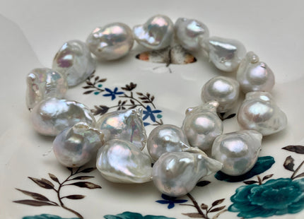 15-20x24-30 mm AAA Jumbo Size Freshwater Baroque Pearl Beads Genuine High Luster And Quality Natural White Baroque Pearls #1546