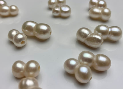 9x12-16 mm Large Hole Natural White Peanut Shape Freshwater Pearl Beads Hole Size 2.2 mm Genuine Natural White Large Hole Pearls # 1698