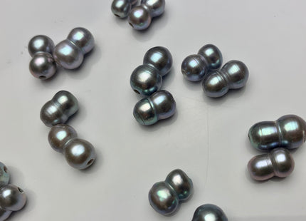 9x12-16 mm Large Hole Gray Color Peanut Shape Freshwater Pearl Beads Hole Size 2.2 mm Genuine Gray Color Large Hole Pearls # 1699