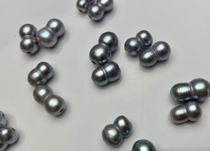 9x12-16 mm Large Hole Gray Color Peanut Shape Freshwater Pearl Beads Hole Size 2.2 mm Genuine Gray Color Large Hole Pearls # 1699