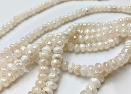 7mm 8mm 9mm 10mm AAA Top Quality 100% Natural White Faceted Rondelle Silverite Coated Beads Genuine Silverite Beads 8 Inches Strand  #2520