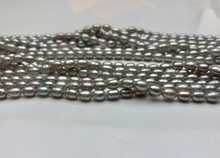 4x6-7 mm Gray Color Rice / Oval Freshwater Pearls Genuine Freshwater Pearl Beads High Luster Freshwater Pearls #1705
