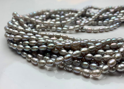 4x6-7 mm Gray Color Rice / Oval Freshwater Pearls Genuine Freshwater Pearl Beads High Luster Freshwater Pearls #1705