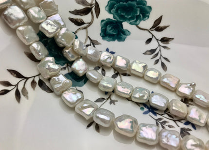 10 mm AAA Rare Natural White Square Coin Freshwater Pearl Beads Genuine High Luster Square Coin Shape Freshwater Pearls #1874