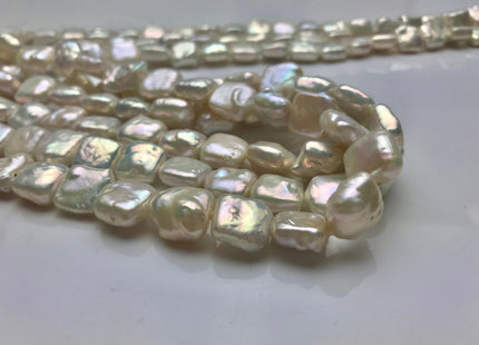 10 mm AAA Rare Natural White Square Coin Freshwater Pearl Beads Genuine High Luster Square Coin Shape Freshwater Pearls #1874