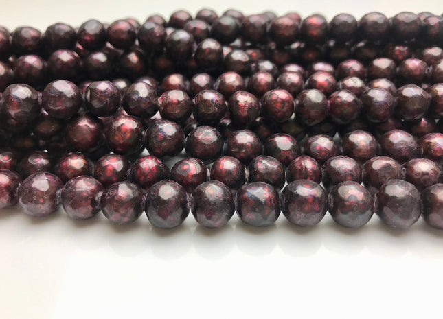 8.5-9 mm Burgundy Faceted Potato Freshwater Pearl Beads Rare Genuine Faceted Burgundy Red Color Freshwater Pearl Beads #1875
