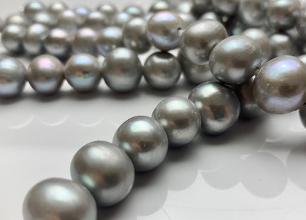 12-14 mm AA Half Strand Gray Color Large Hole Potato Freshwater Pearls Beads Hole Size 2.2 mm Genuine Large Hole Freshwater Pearls #1708