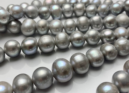 12-14 mm AA Half Strand Gray Color Large Hole Potato Freshwater Pearls Beads Hole Size 2.2 mm Genuine Large Hole Freshwater Pearls #1708