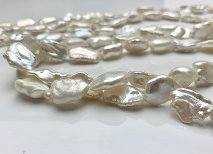 12-14 x 18-20 mm Natural White Biwa Stick Freshwater Pearls Beads Genuine High Luster Natural white Biwa Freshwater Pearls #538