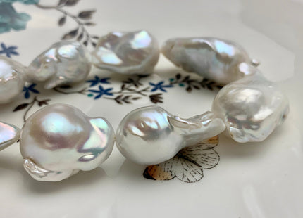 One-Of-A-Kind 17-22x23-35 mm AAA Very Rare HUGE Baroque Freshwater Pearl Beads Genuine Natural White High Quality Baroque Pearls #1717