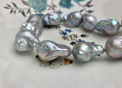 One-Of-A-Kind 18x20-22x32 mm AA Very Rare HUGE Baroque Freshwater Pearl Beads Genuine Gray Color High Quality Baroque Pearls #1713