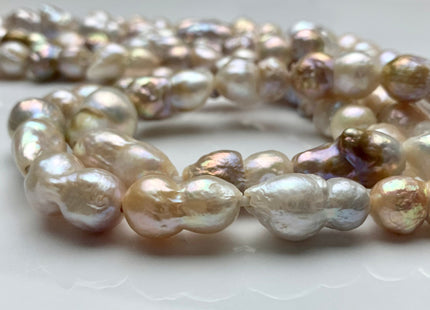 12-18 x 21-25 mm Half Strand Large Hole Baroque Peanut Pearls Natural Pink Color Double Beads Baroque Pearls Peanut Pearls #635