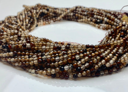 WHOLESALE 3mm 4mm Faceted Round Coffee Brown Agate Gemstone Beads, Natural Gemstone Beads Round Faceted Brown Coffee Agate Beads #506