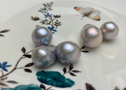 13-15x22-26 mm AAA Baroque Freshwater Pearl Pinkish Gray Pendant Large Hole Baroque Pendant Genuine Baroque Pearl Beads #1103