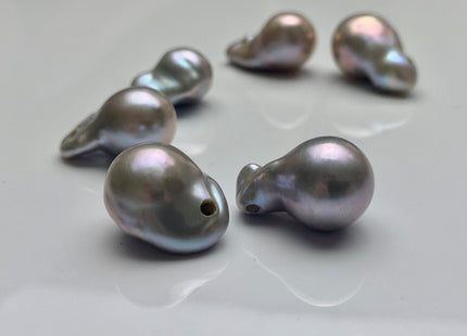 13-15x22-26 mm AAA Baroque Freshwater Pearl Pinkish Gray Pendant Large Hole Baroque Pendant Genuine Baroque Pearl Beads #1103