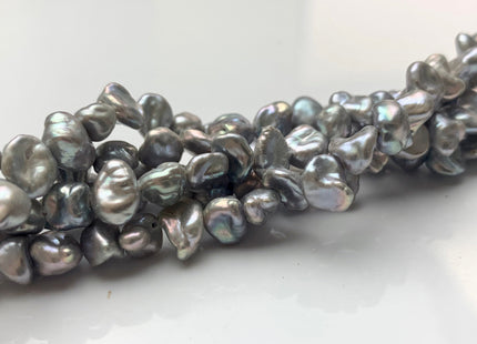 7-8mm 10-11mm AA Gray Color Keshi Freshwater Nugget Pearl Beads Center Drilled Gray Keshi Nuggets Genuine Gray Keshi Freshwater Pearl #346