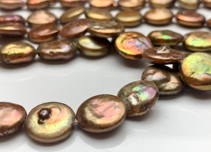 12-13 mm Orange Copper Color Freshwater Coin Pearl Beads Genuine Freshwater Coin Pearls #40