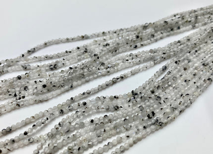 2 mm 2.5 mm AAA Faceted Round Tiny Black Rutile Quartz Gemstone Bead Genuine Black Rutile Quartz Loose Bead 15.5 Inches Strand #2538