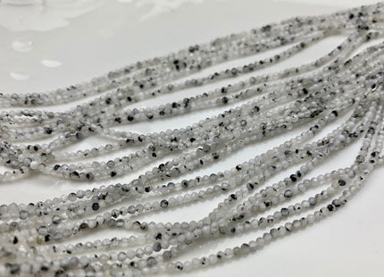 2 mm 2.5 mm AAA Faceted Round Tiny Black Rutile Quartz Gemstone Bead Genuine Black Rutile Quartz Loose Bead 15.5 Inches Strand #2538