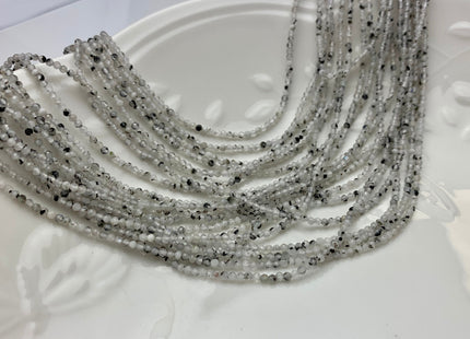 2 mm 2.5 mm AAA Faceted Round Tiny Black Rutile Quartz Gemstone Bead Genuine Black Rutile Quartz Loose Bead 15.5 Inches Strand #2538