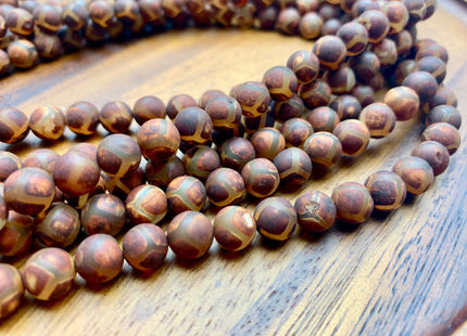 8mm 10mm AAA DZI Tibetan Agate Smooth Round Dark Chocolate Brown Color Football Tibetan Agate Loose Beads #2525