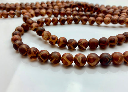 8mm 10mm AAA DZI Tibetan Agate Smooth Round Dark Chocolate Brown Color Football Tibetan Agate Loose Beads #2525