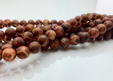 8mm 10mm AAA DZI Tibetan Agate Smooth Round Dark Chocolate Brown Color Football Tibetan Agate Loose Beads #2525