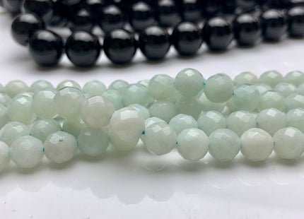 8 mm AAA Faceted Round Amazonite Semi Precious Stone Beads Ocean Blue Amazonite Beads, Natural Round Amazonite Gemstone Beads #480